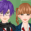 Cute school couple dress up game