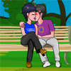 Public Park Bench Kissing